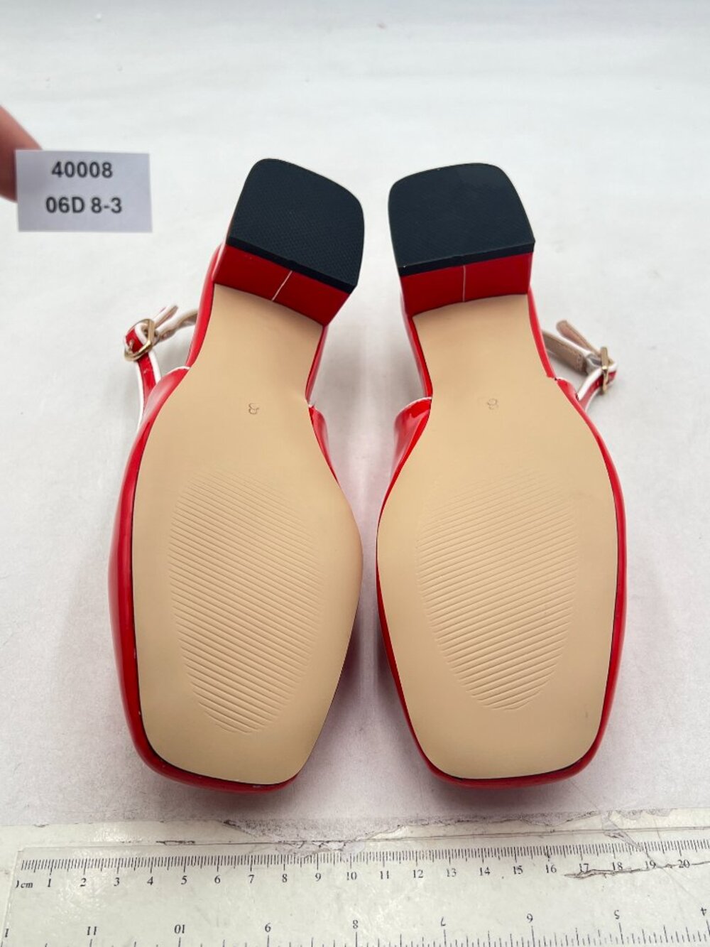 YDN Red Square Toe Block Low Heels Slingback Formal Loafer Dressy Pump - Picture 7 of 8